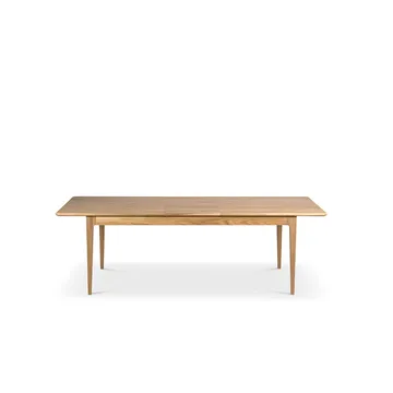 Mesa de comedor Höllviken - Roble blanqueado con laca mate, 1 extensión - roble de 50 cm  - Mavis