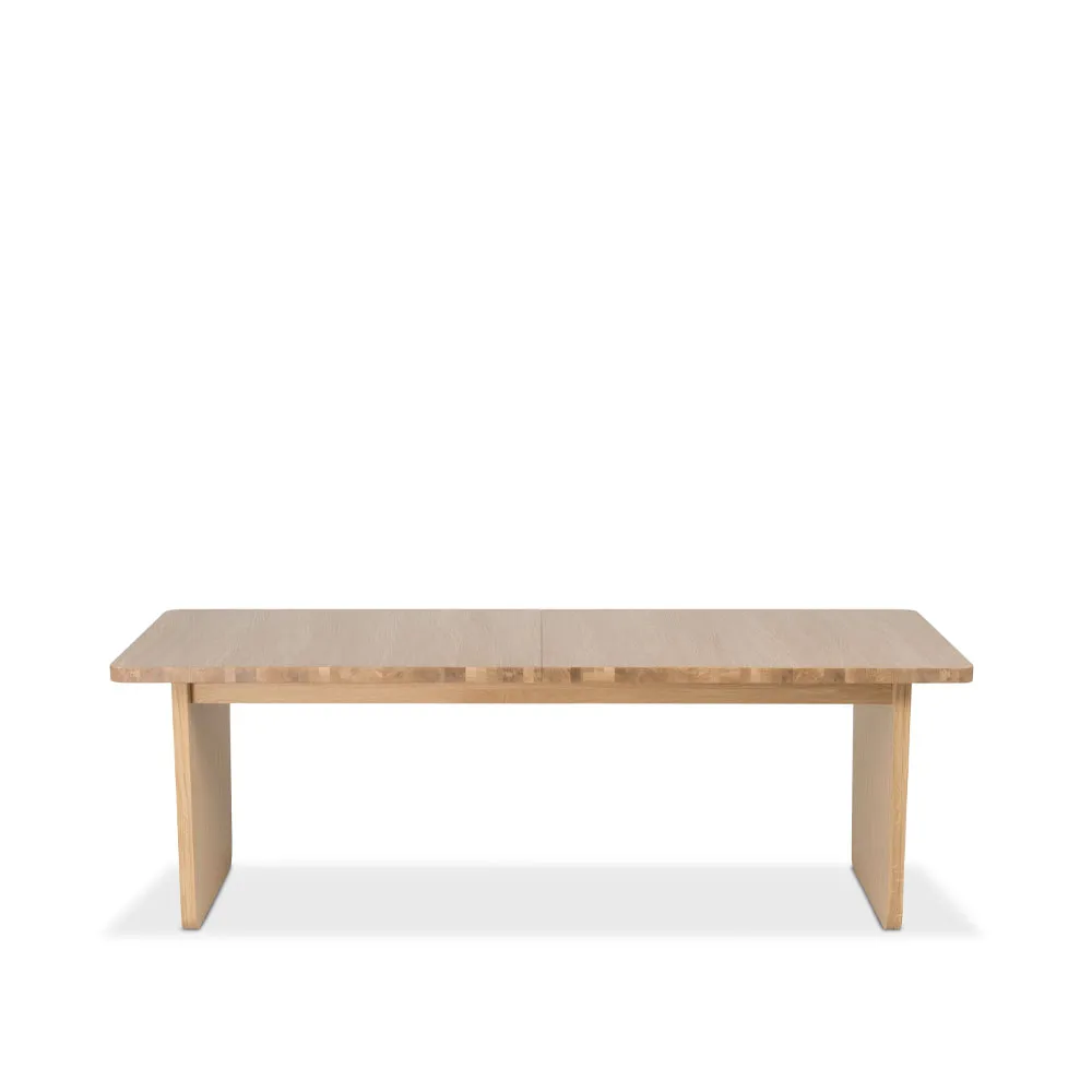 Mesa de comedor Vaud, Roble blanqueado, 2 extensiones Mavis