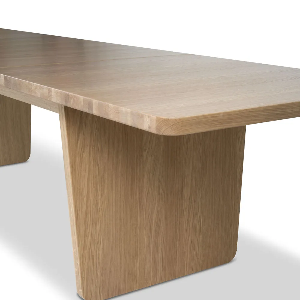 Mesa de comedor Vaud, Roble blanqueado, 2 extensiones Mavis