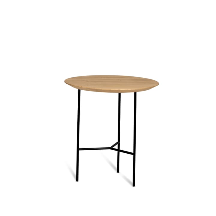 Mesita auxiliar Tribeca - Roble lacado, patas negras, ø47 cm - Mavis