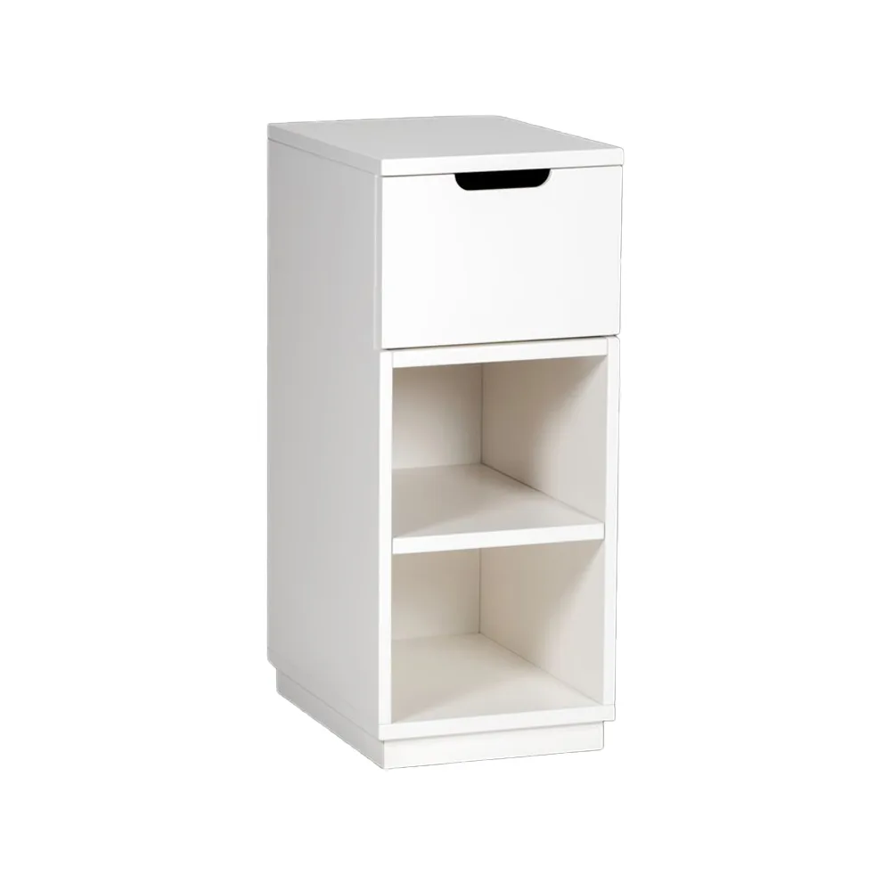 Mesita de noche Aoko 72 cm 1 cajón, Lacado blanco Mavis