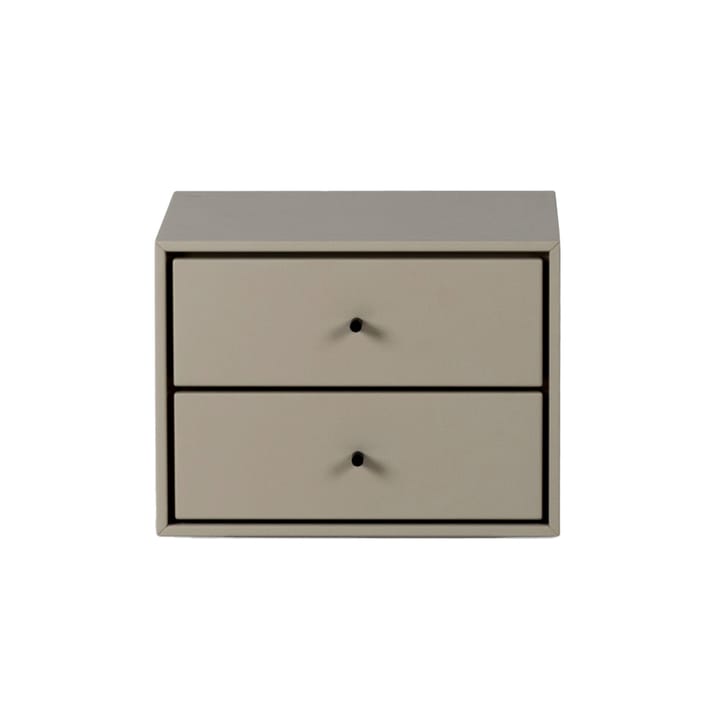 Mesita de noche suspendida Volt  - Beige-negro - Mavis