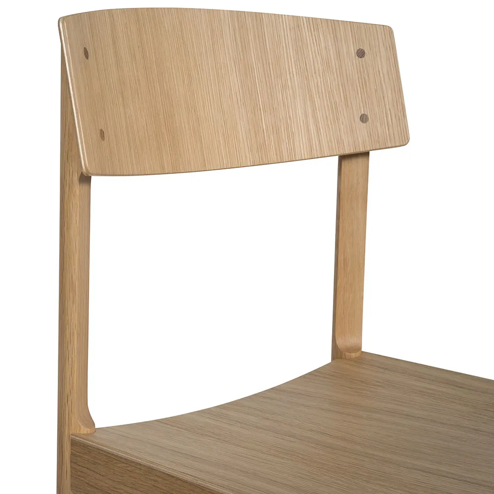 Silla Rod, Roble blanqueado con laca mate Mavis