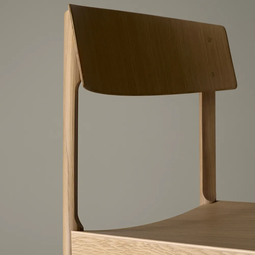 Silla Rod, Roble blanqueado con laca mate Mavis