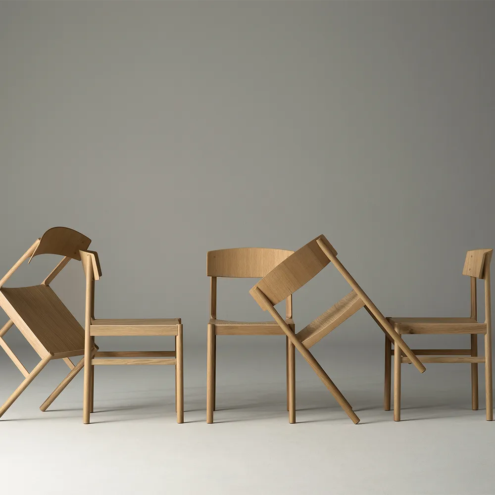 Silla Rod, Roble blanqueado con laca mate Mavis