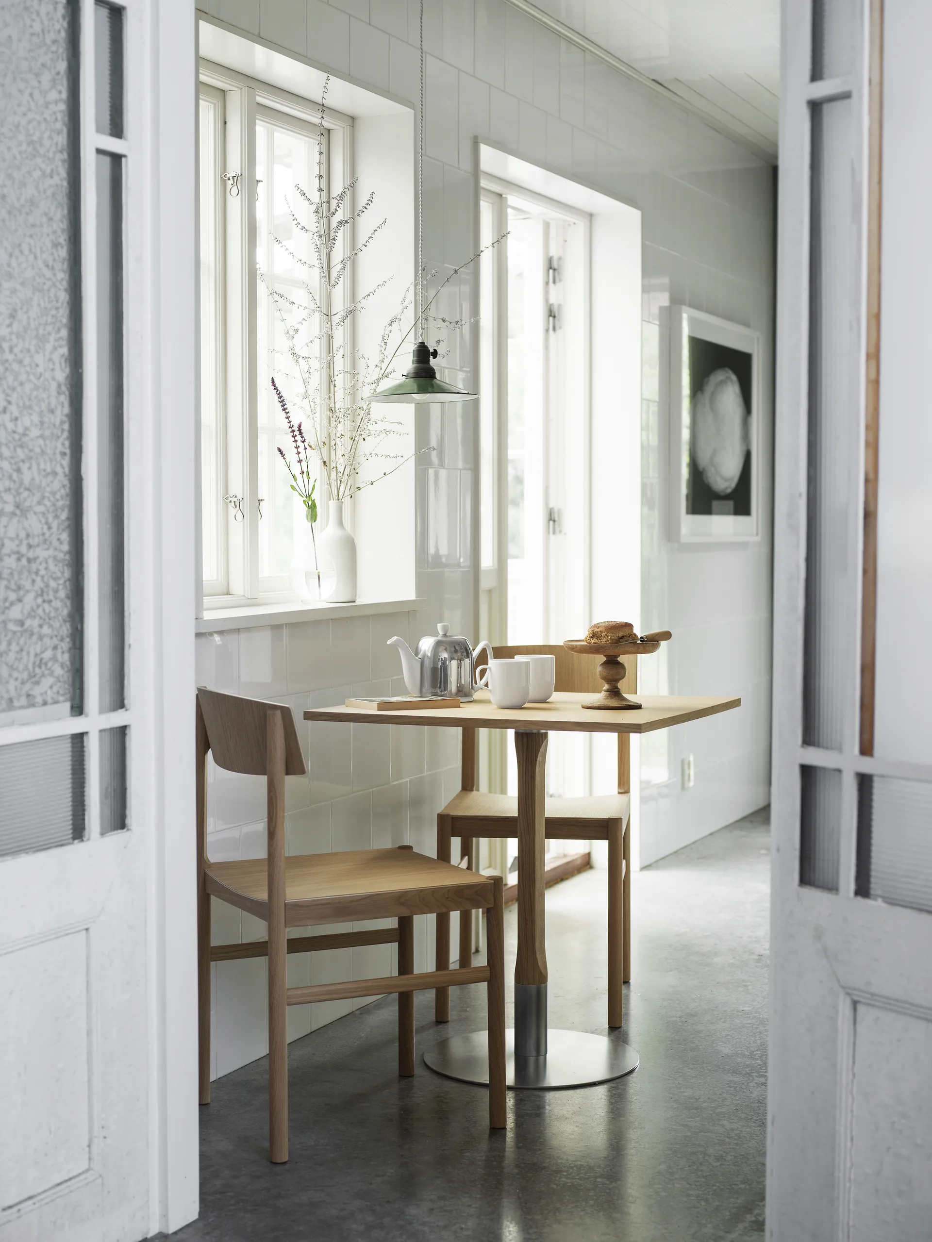 Silla Rod, Roble encerado blanco Mavis