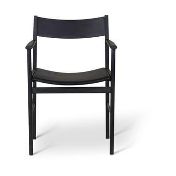 Siza silla con brazos - Fresno con lasur negro y tapizado de cuero - Mavis