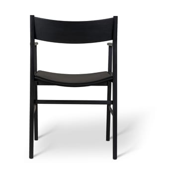 Siza silla con brazos - Fresno con lasur negro y tapizado de cuero - Mavis