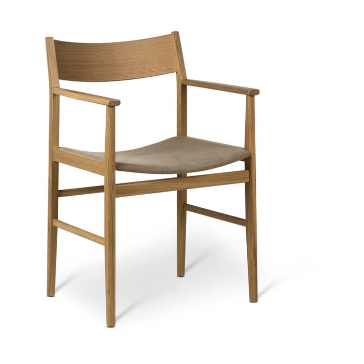 Siza silla con brazos - Roble blanqueado y tapizado en lino - Mavis