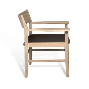 Siza sillón lounge - Roble lacado mate pigmentado en blanco – cuero Mocca Tärnsjö - Mavis