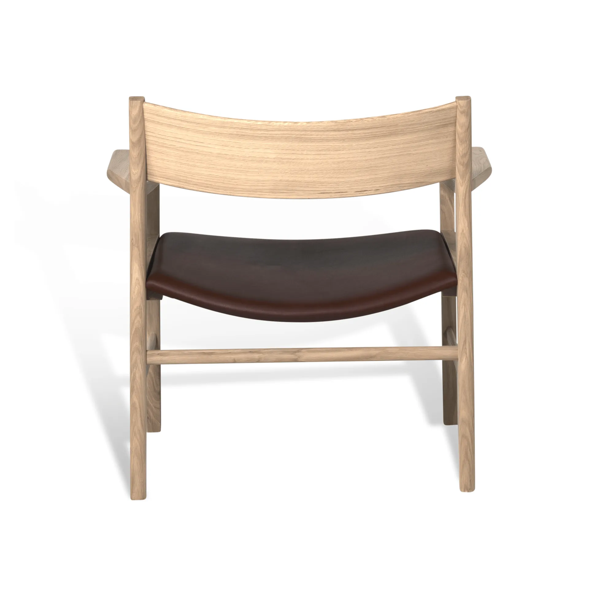 Siza sillón lounge, Roble lacado mate pigmentado en blanco – cuero Mocca Tärnsjö Mavis