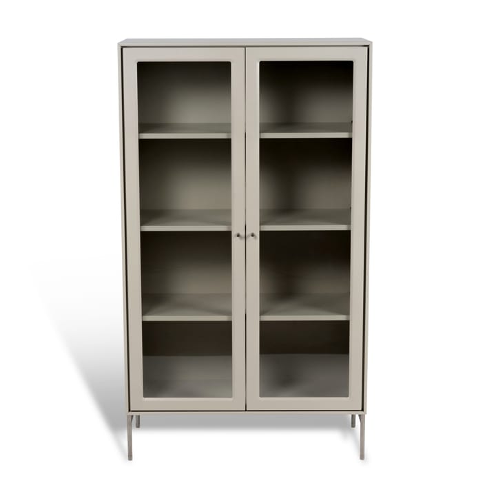 Vitrina Volt 130 cm beige - Detalles en acero inoxidable - Mavis