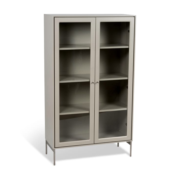 Vitrina Volt 130 cm beige, Detalles en acero inoxidable Mavis