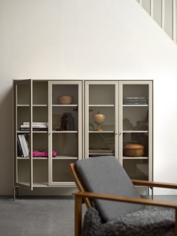 Vitrina Volt 130 cm beige - Detalles en acero inoxidable - Mavis