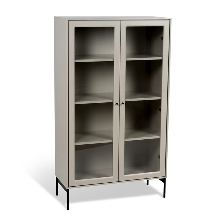 Vitrina Volt 130 cm beige, Detalles en negro Mavis
