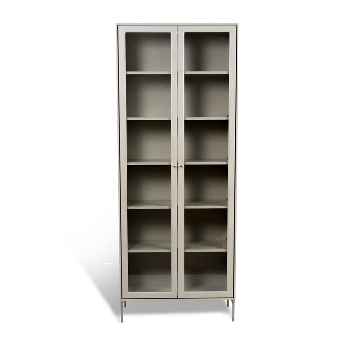 Vitrina Volt 190 cm beige - Detalles en acero inoxidable - Mavis
