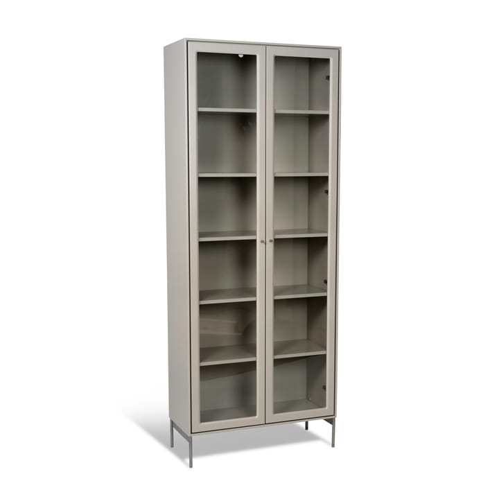 Vitrina Volt 190 cm beige, Detalles en acero inoxidable Mavis