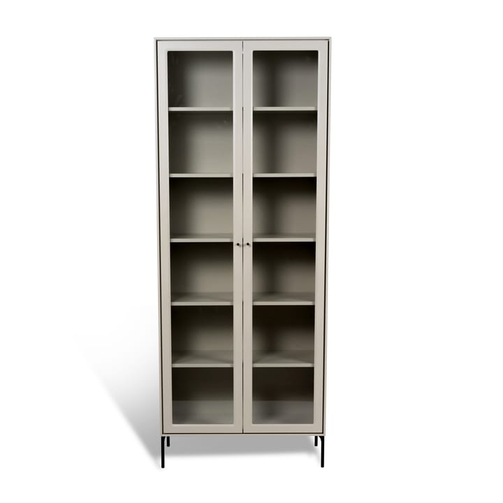 Vitrina Volt 190 cm beige - Detalles en negro - Mavis