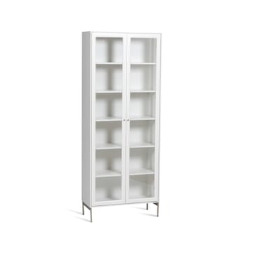 Vitrina Volt 190 cm lacado blanco - Detalles en acero inoxidable - Mavis