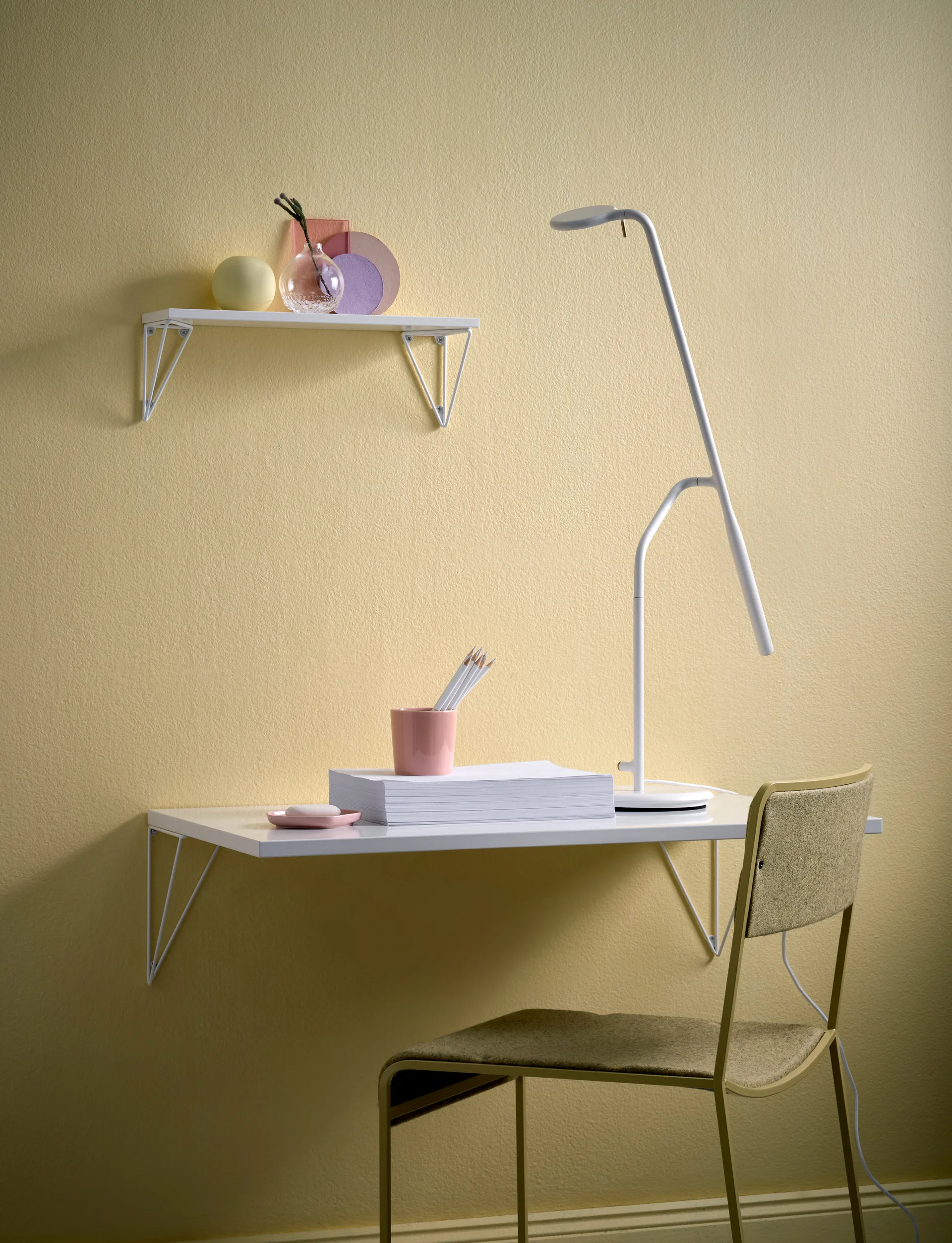 2 Soportes para balda Pythagoras, blanco Maze