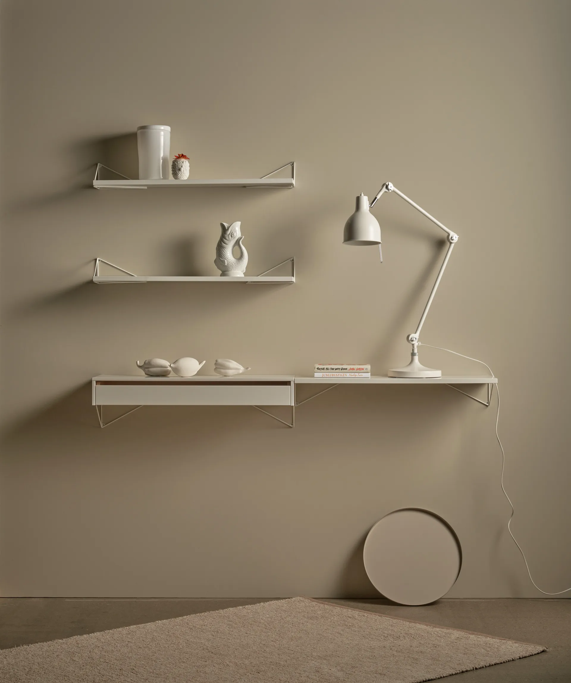 2 Soportes para balda Pythagoras, blanco Maze