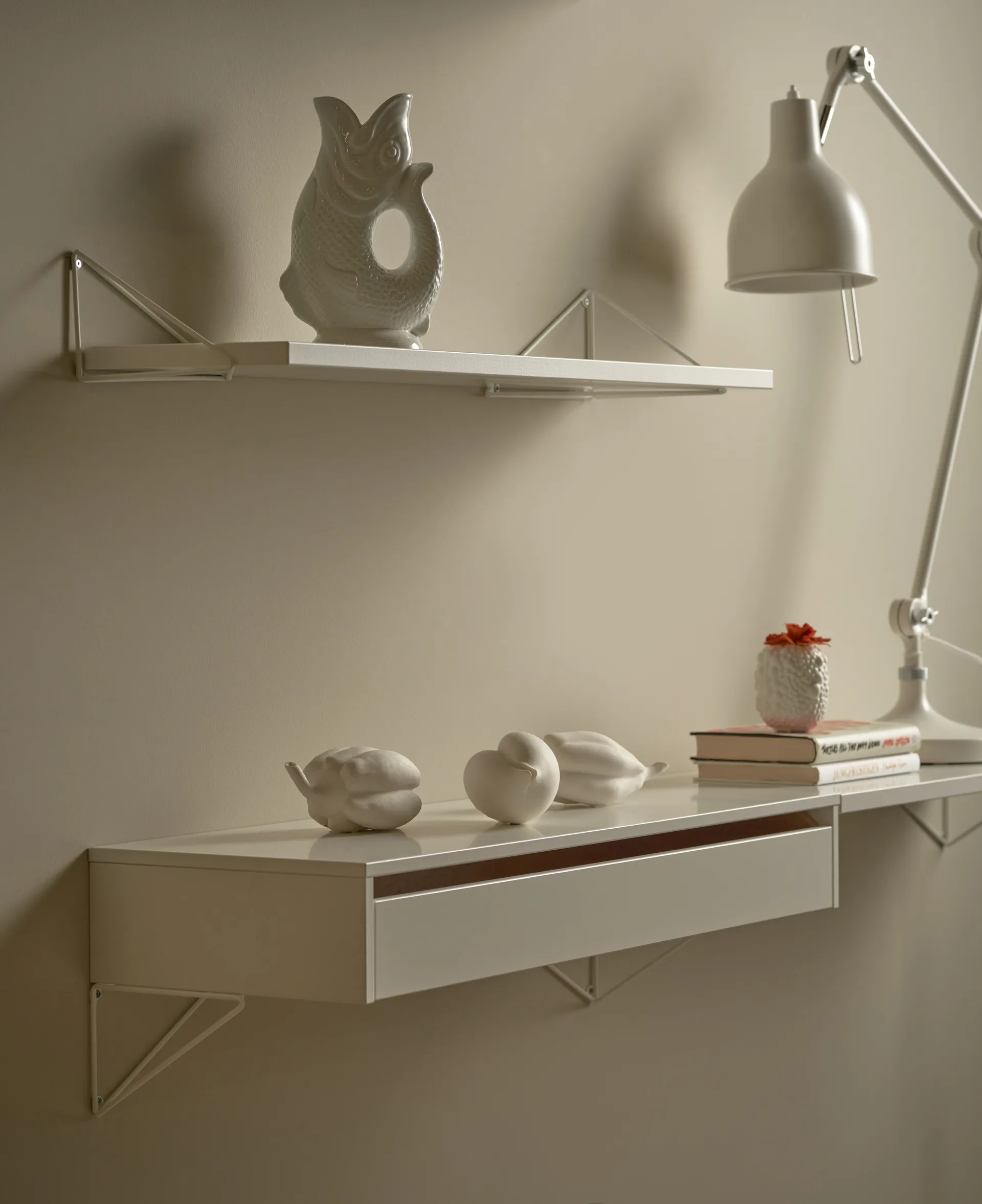 2 Soportes para balda Pythagoras, blanco Maze