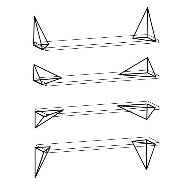 2 Soportes para balda Pythagoras, latón Maze