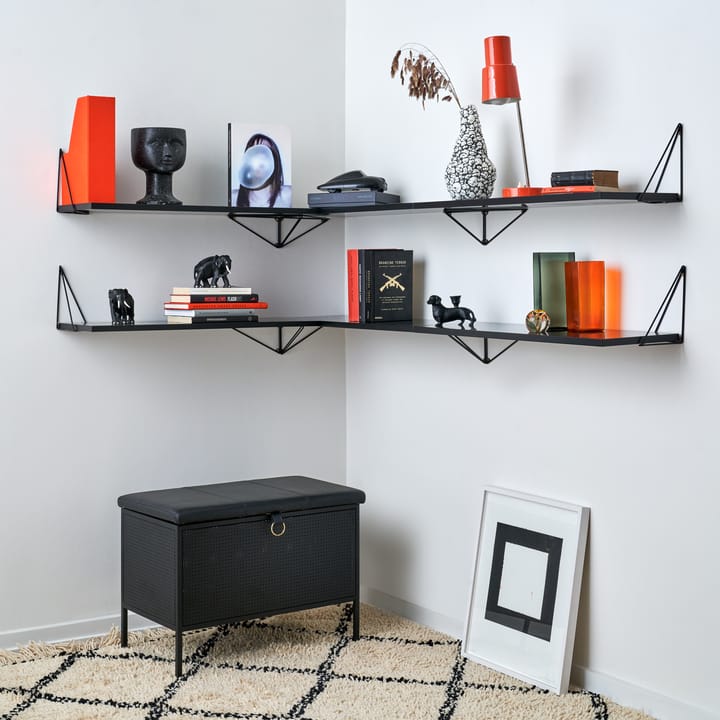 2 Soportes para balda Pythagoras, negro Maze