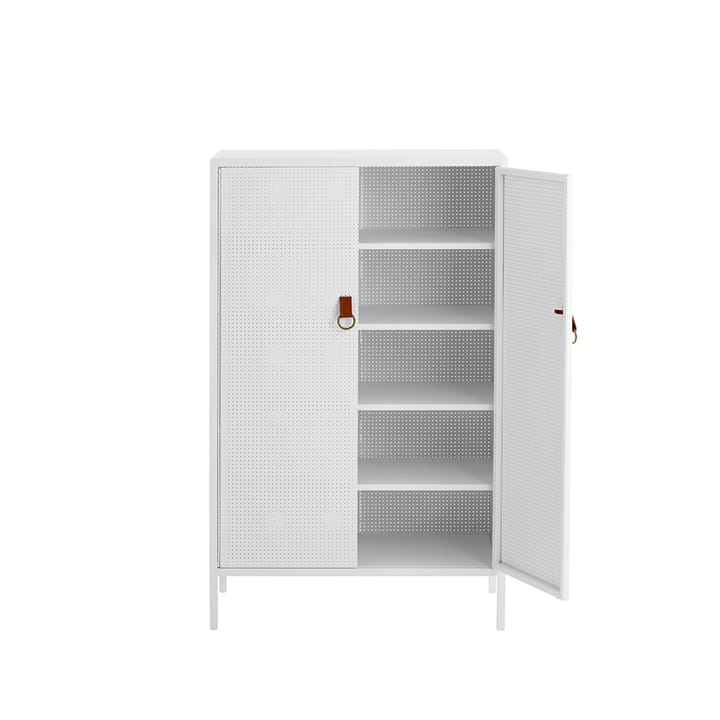 Aparador Francis, Blanco, cuero Maze