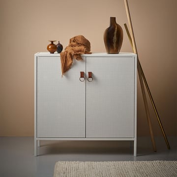 Aparador Liza - Blanco, detalles de cuero - Maze
