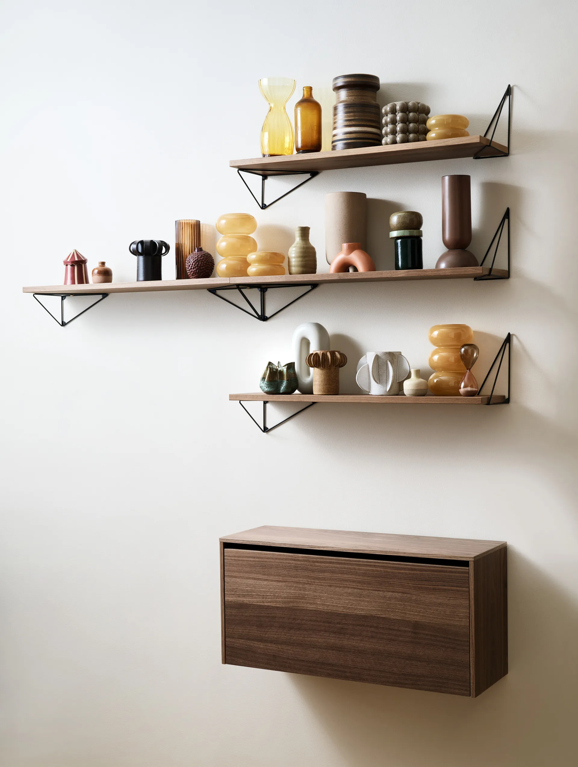 Armario de pared Pythagoras Cabinet 38x80 cm, Walnut Maze