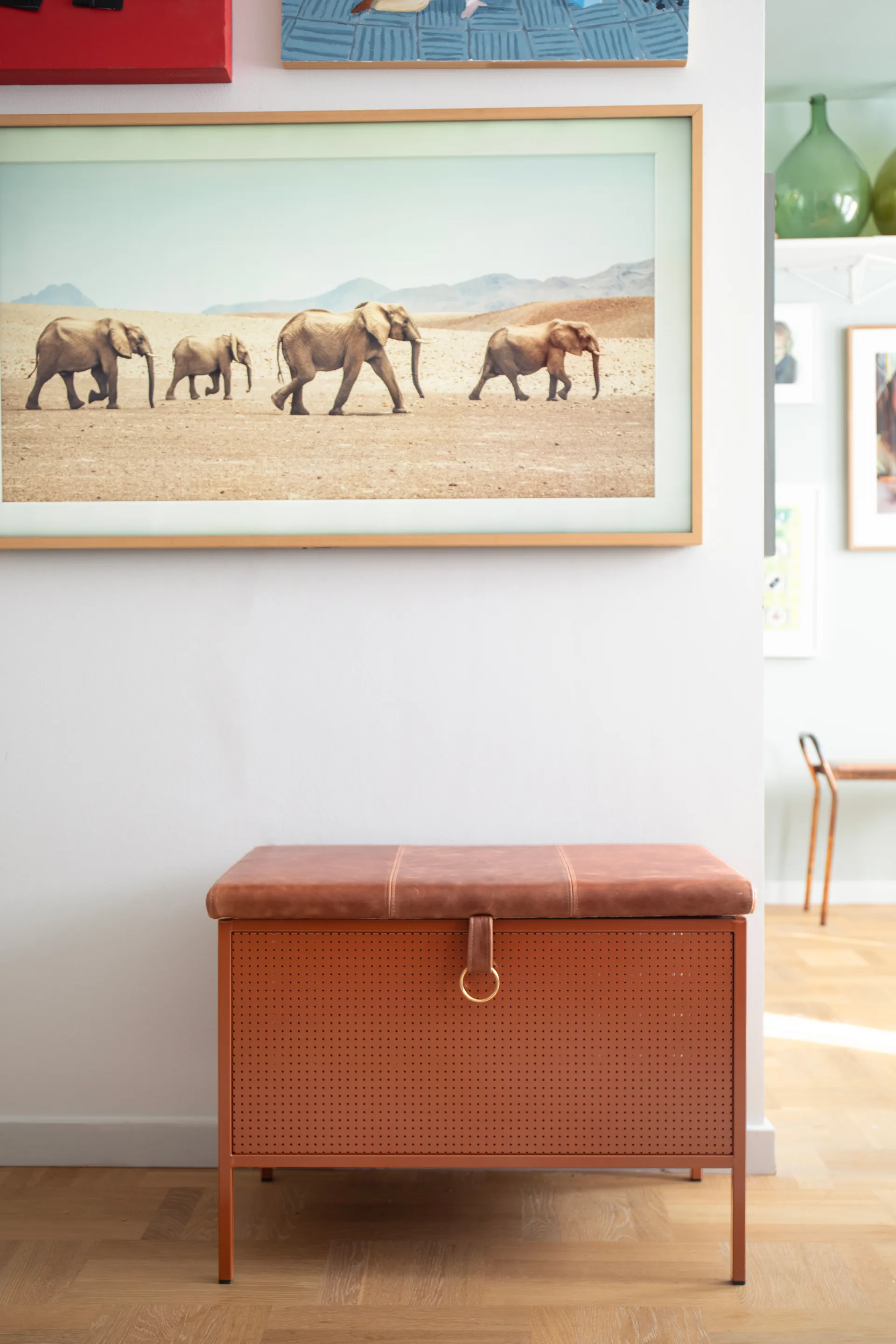 Banco con cajón Frank, Cinnamon-vintage cognac Maze