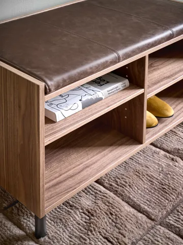 Banco de almacenaje Gentle - Nogal, 78×53×35 cm - Maze