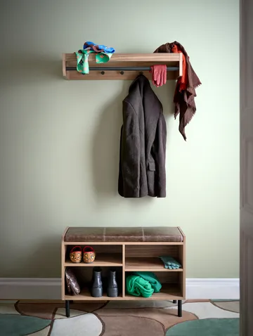 Banco de almacenaje Gentle - Nogal, 78×53×35 cm - Maze