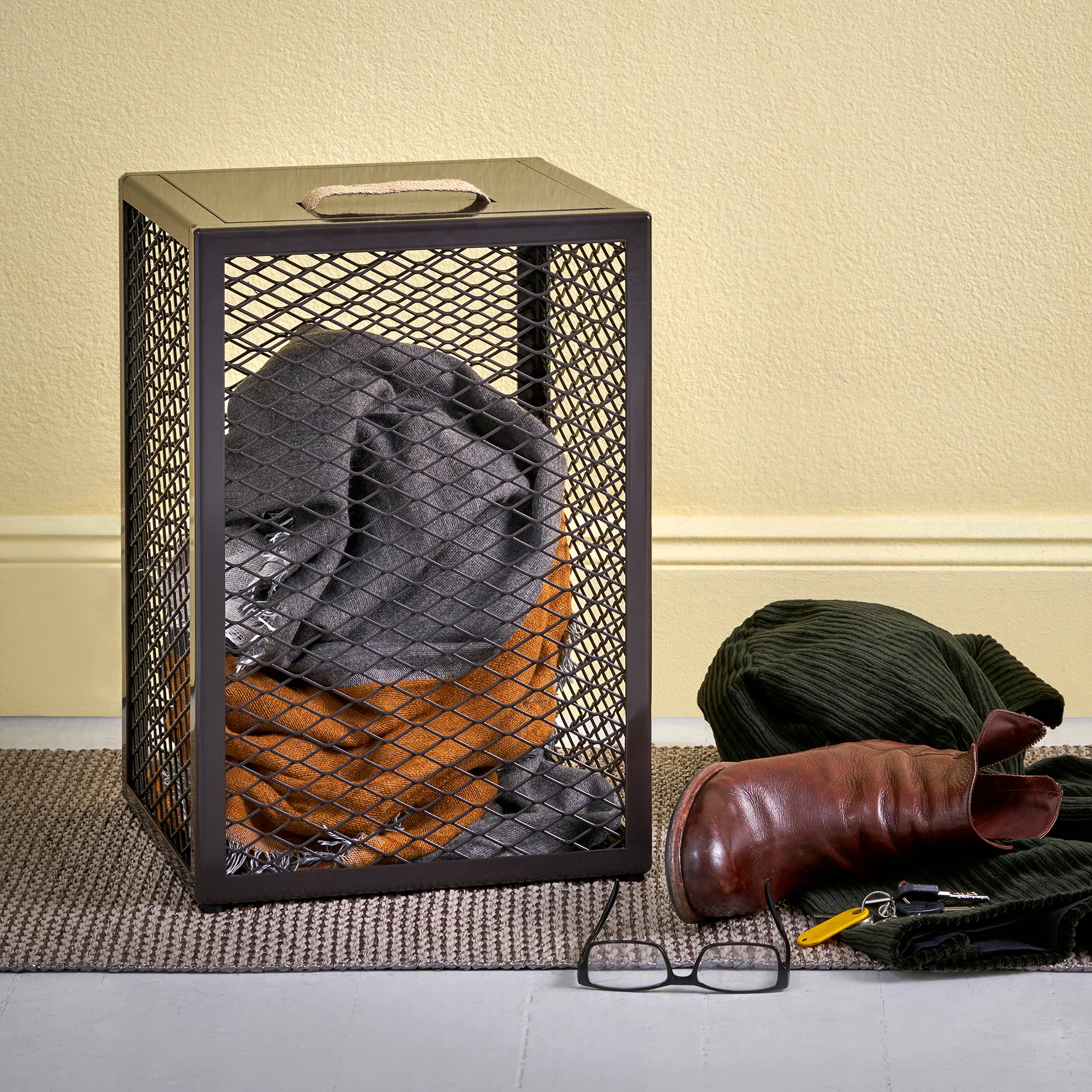 Caja de almacenaje The Cube, Dark chocolate Maze