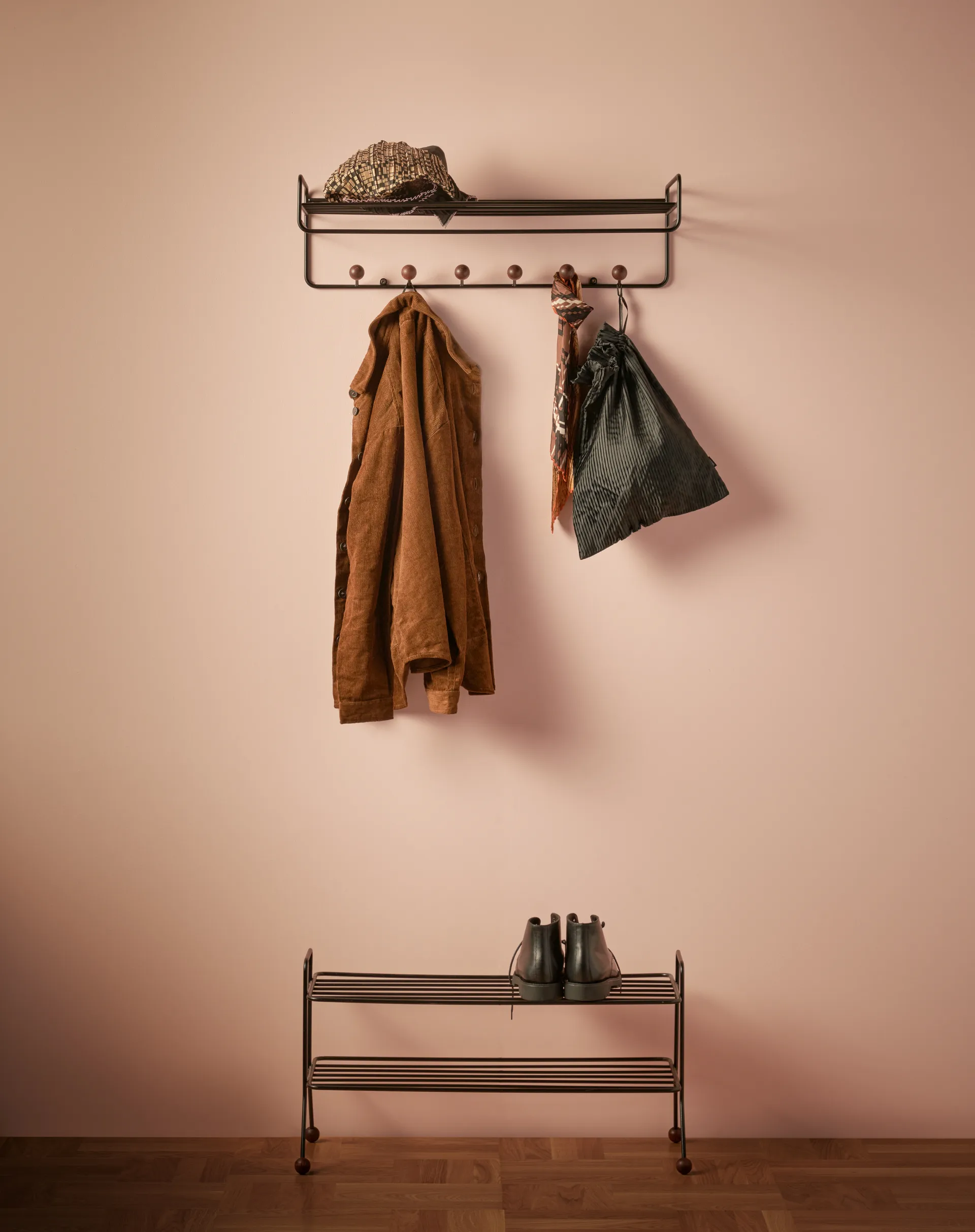 Colgador Bill Hat rack, Negro-marrón oscuro Maze