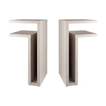 Estante de pared roble blanco F-shelf derecha + izquierda 2 partes - Maze