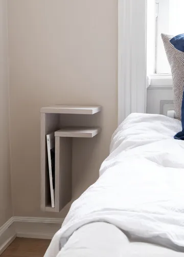 Estante de pared roble blanco F-shelf derecha + izquierda 2 partes - Maze