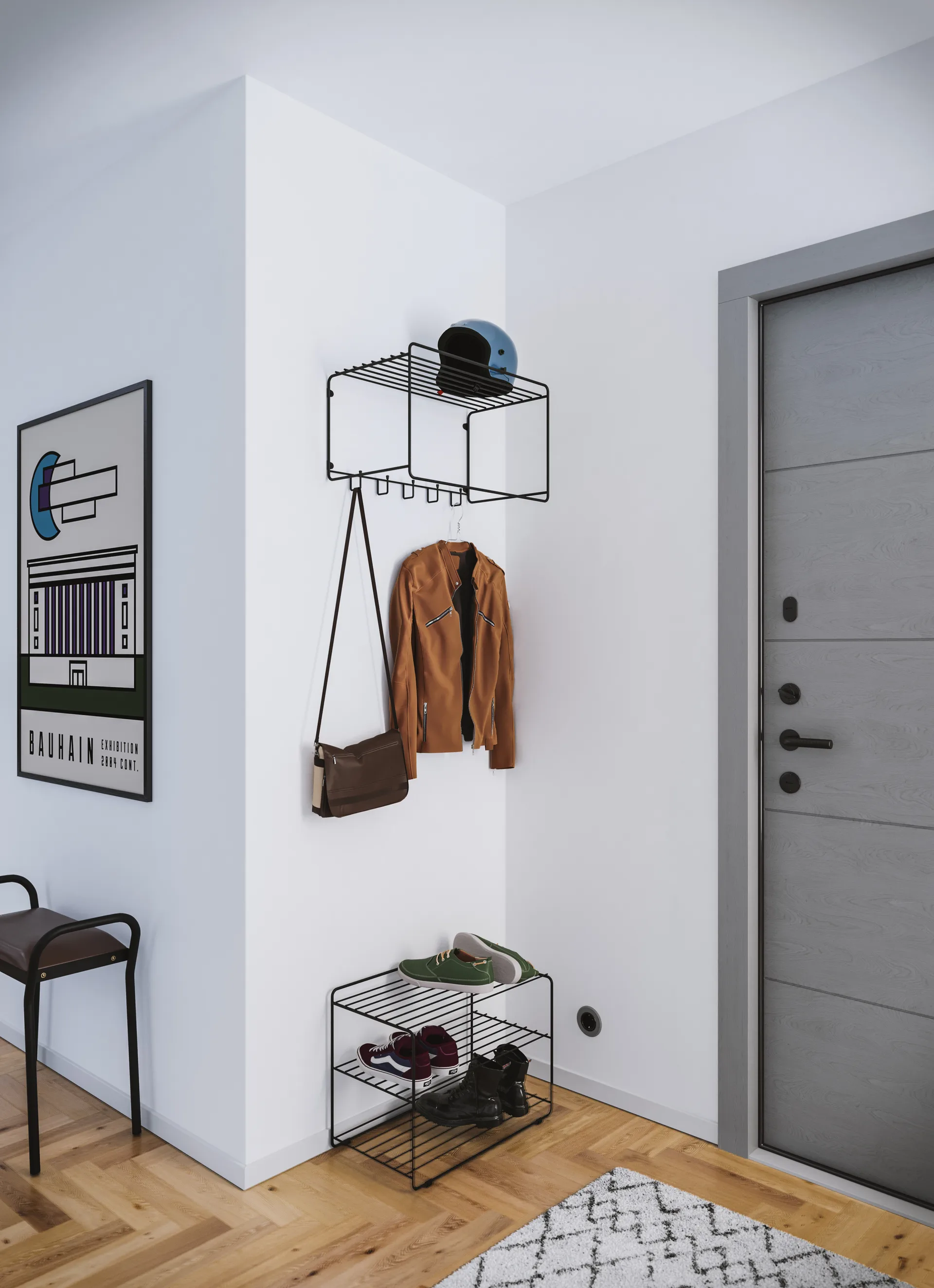 Estante sombrerero Uptown, negro Maze