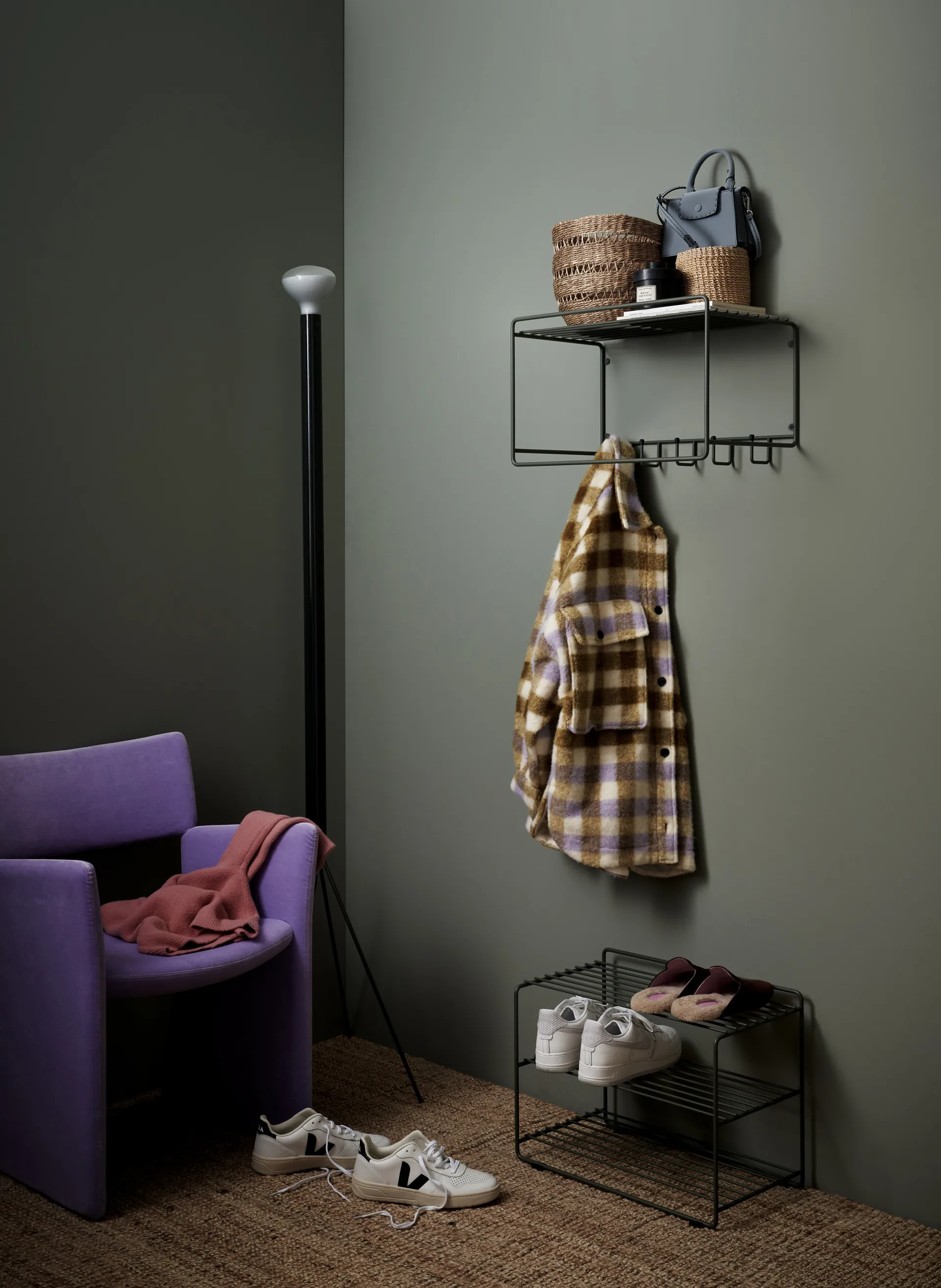 Estante sombrerero Uptown, verde Maze