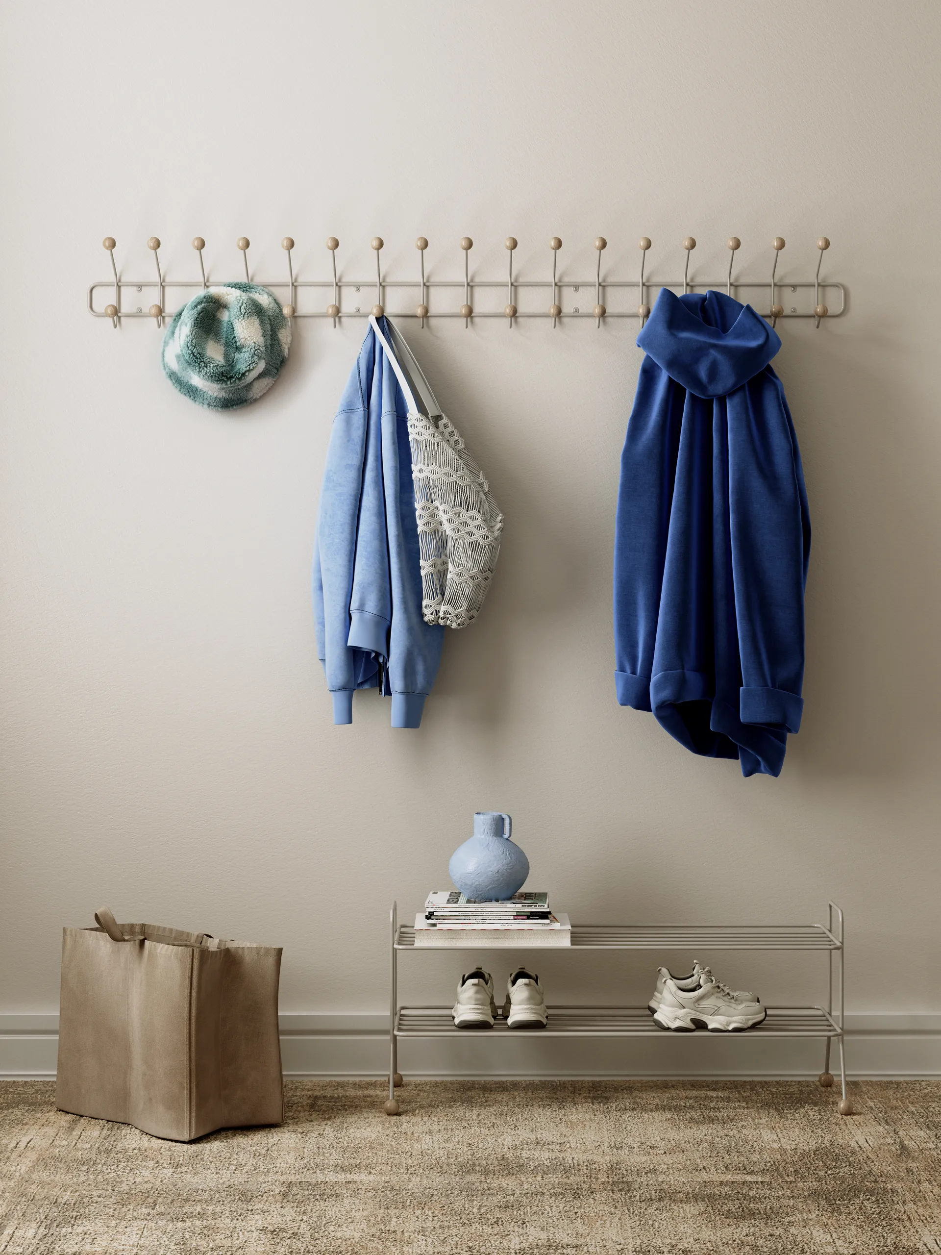 Estante zapatero Bill Shoe Shelf L, Greige Maze