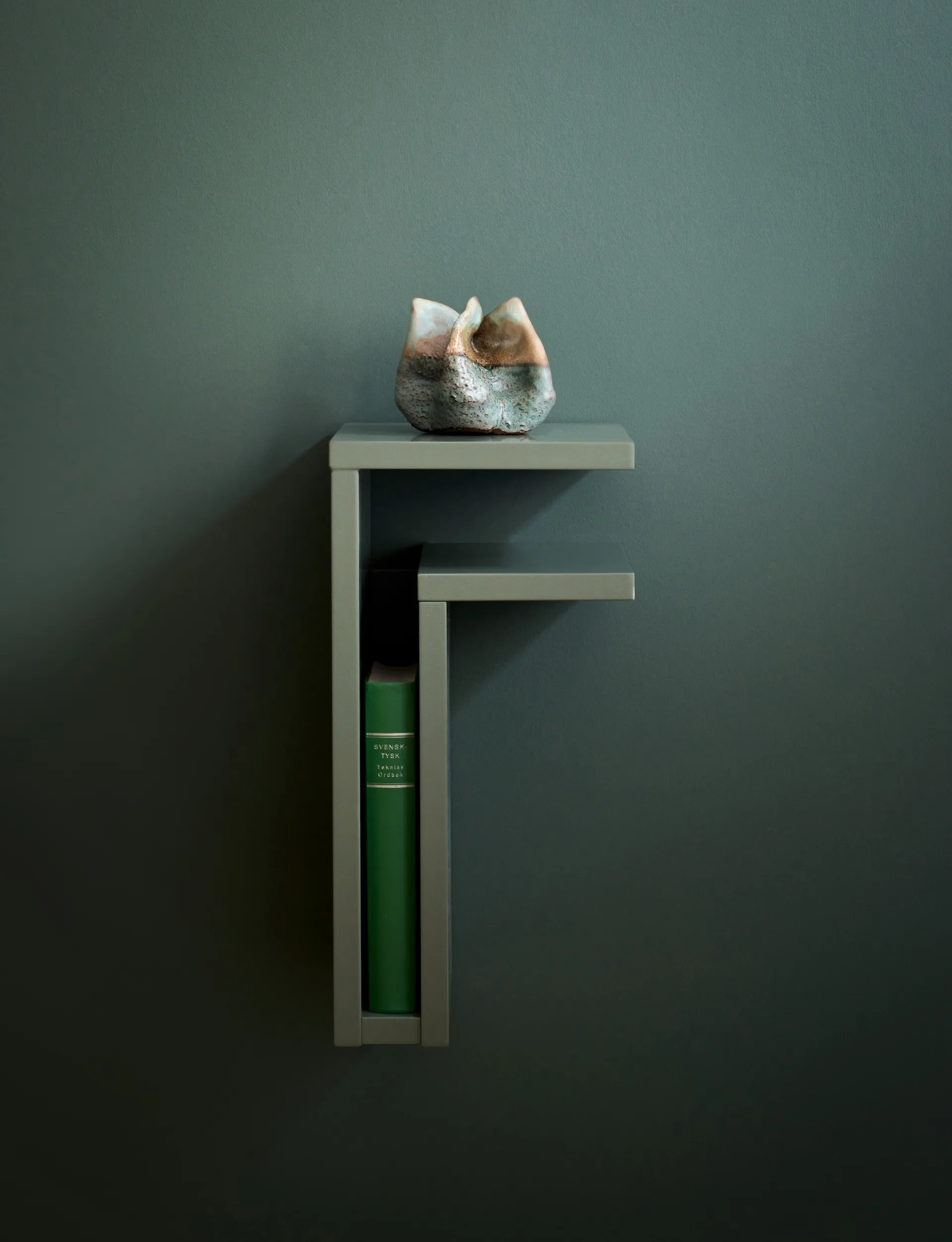 Estantería de pared F-shelf green grey, Estante a la derecha Maze