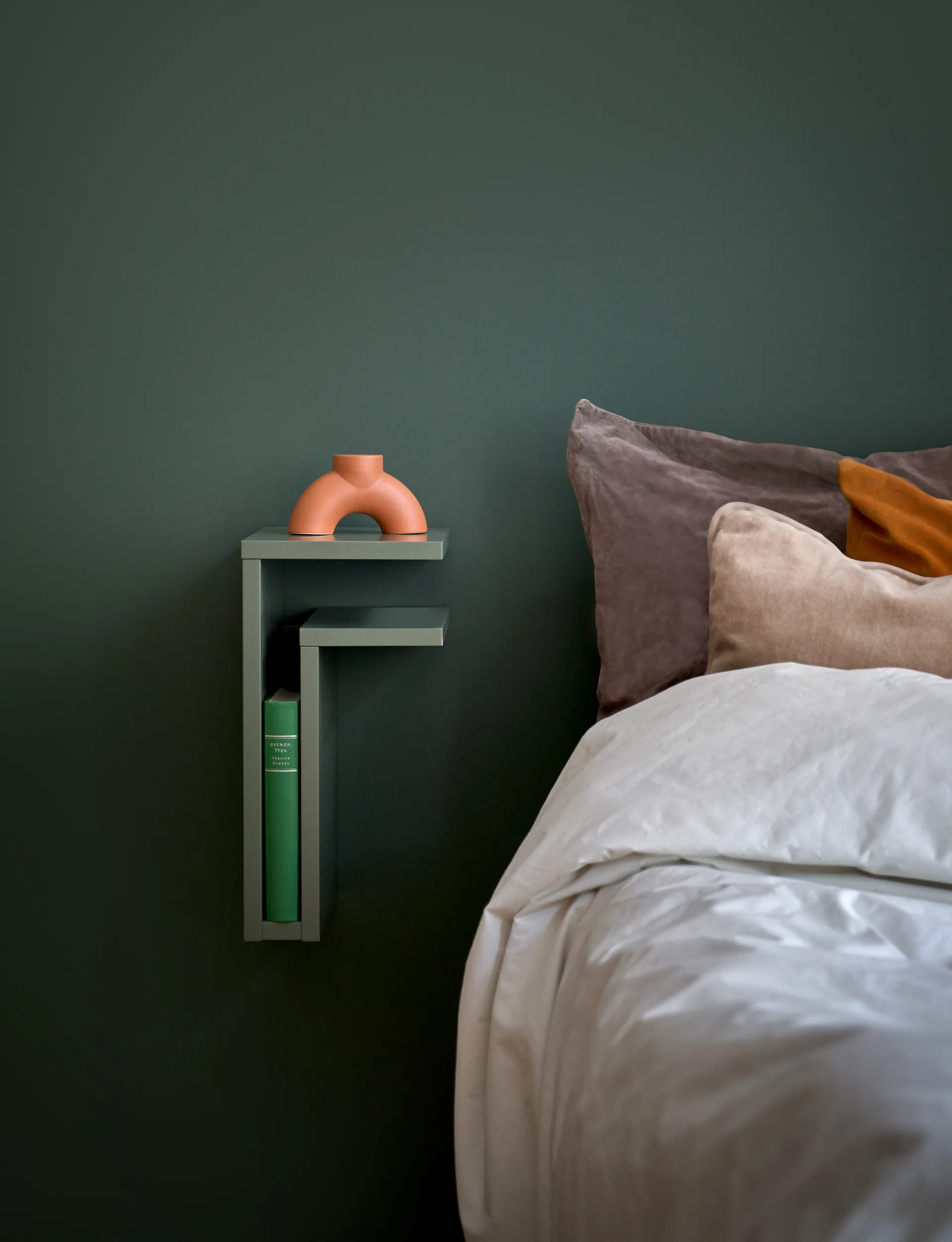 Estantería de pared F-shelf green grey, Estante a la derecha Maze