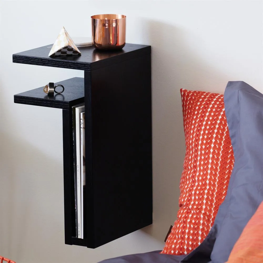 Estantería de pared F-shelf, negro, estante a la izquierda Maze