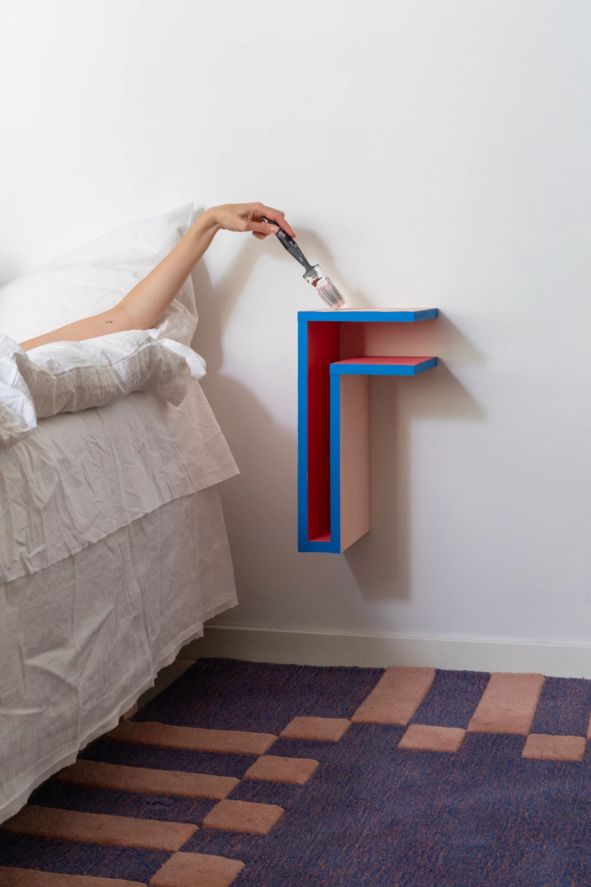 Estantería de pared F-shelf Play DIY, Pino, derecha Maze