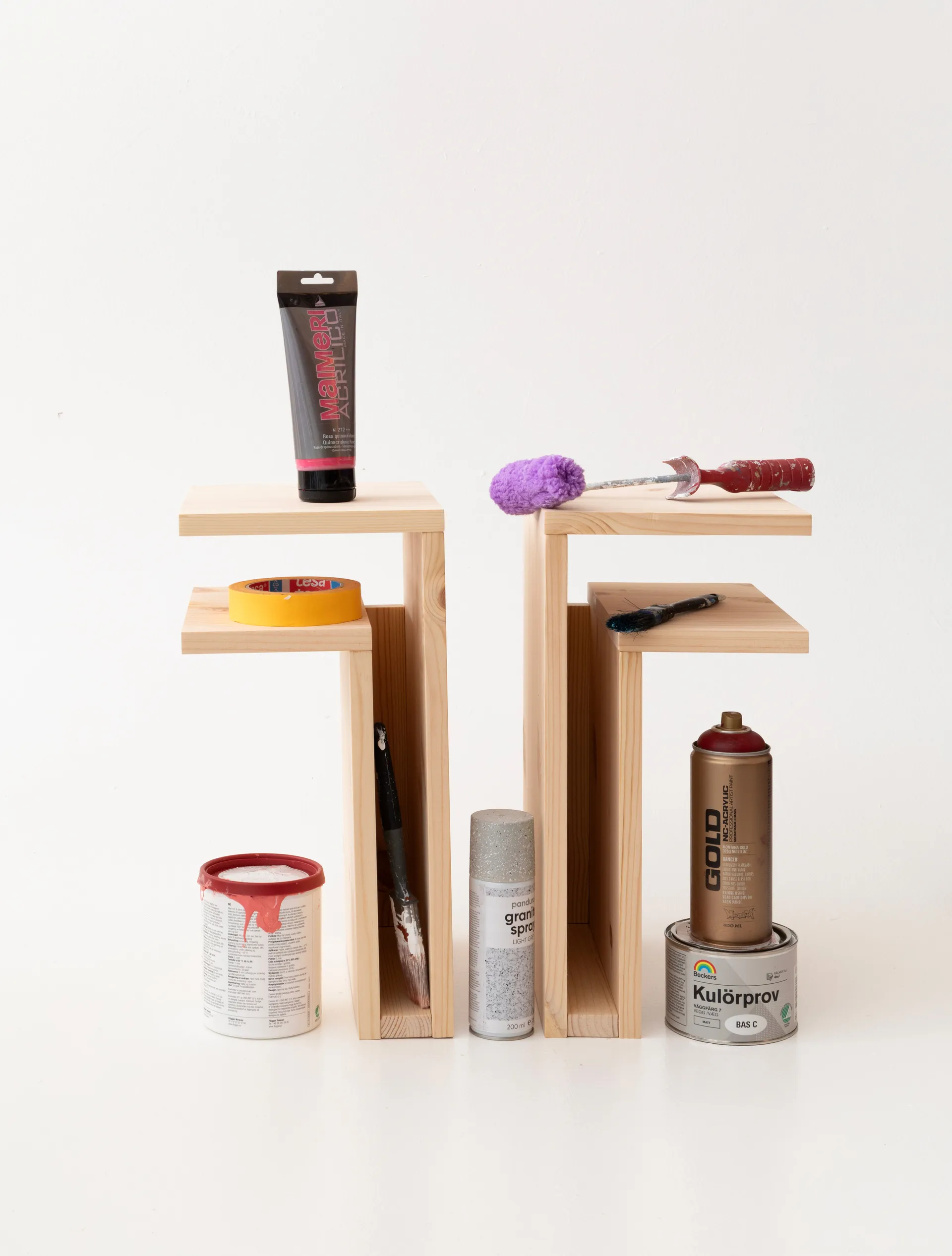 Estantería de pared F-shelf Play DIY, Pino, derecha Maze