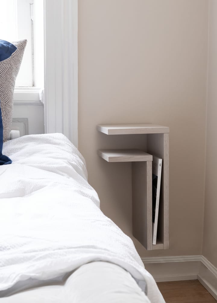 Estantería de pared F-shelf white oak, Estante a la izquierda Maze