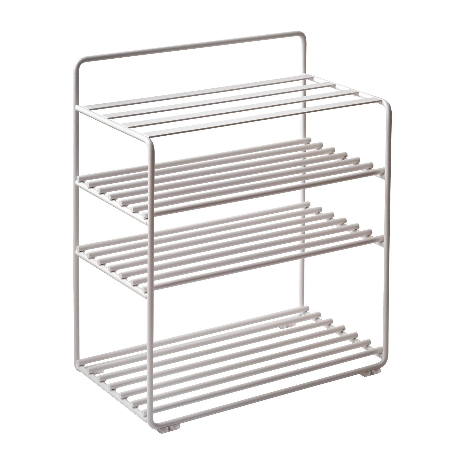 Estantería-Taburete Lower East Seat 50x28x58 cm, White-cognac leather Maze