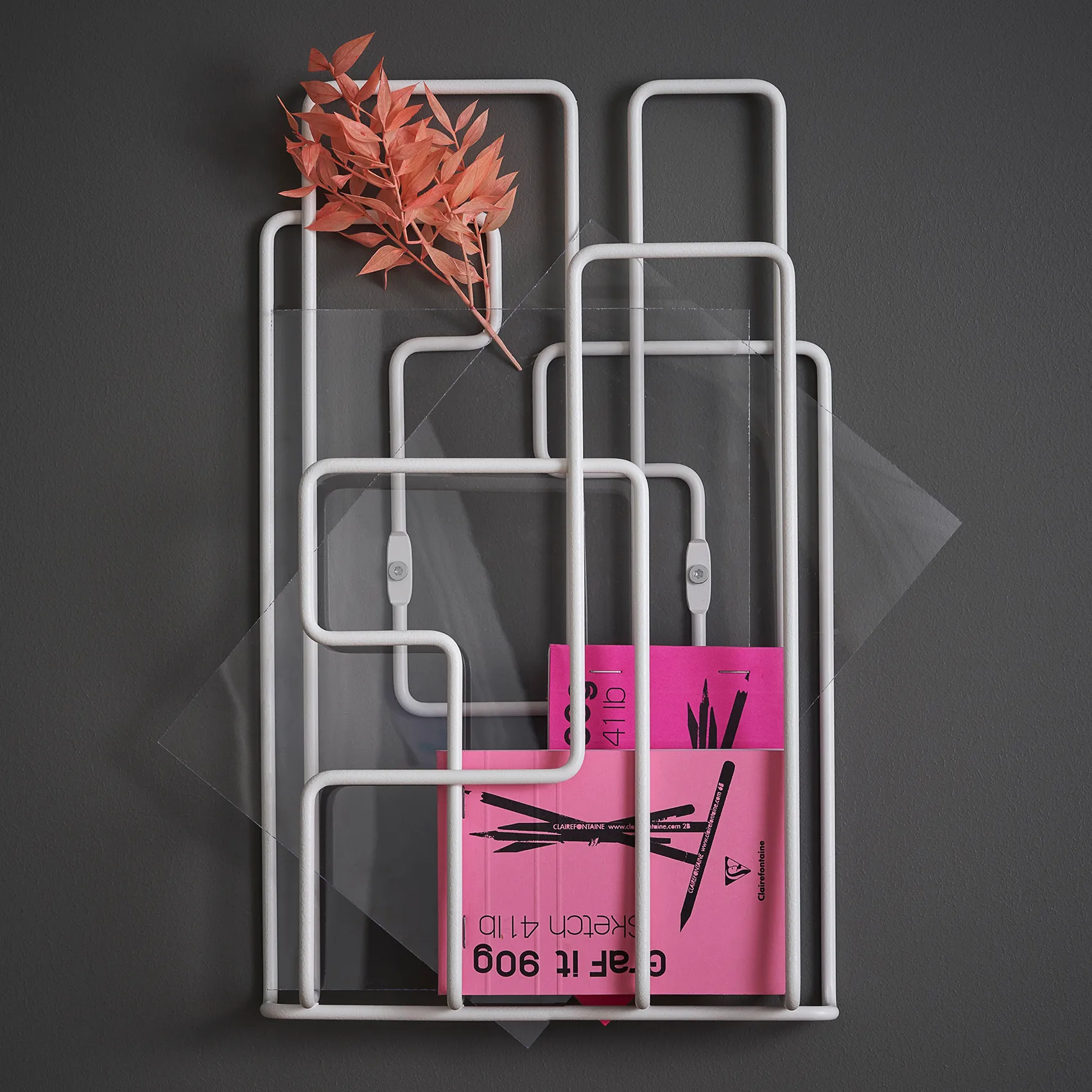 Little Saturday tidningsEstantería, blanco Maze