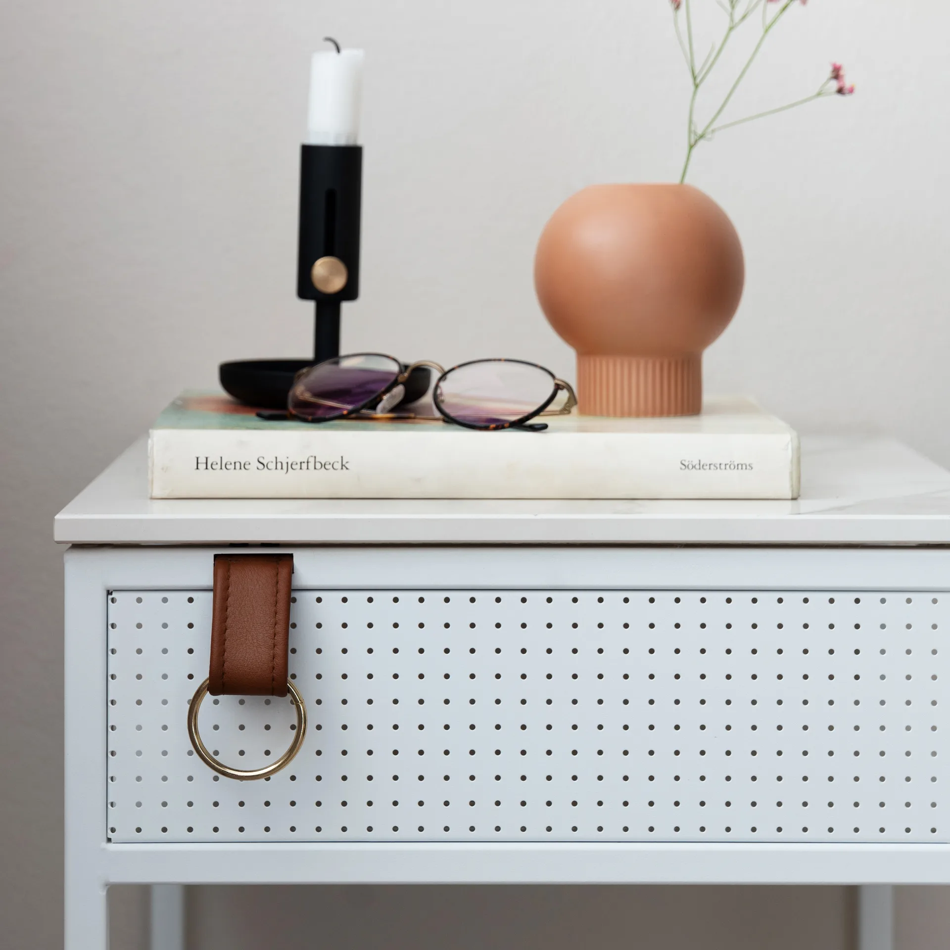 Mesa auxiliar Tracy, para lado izquierda, blanco Maze